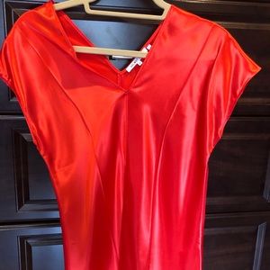 Helmut Lang silk red top NWOT